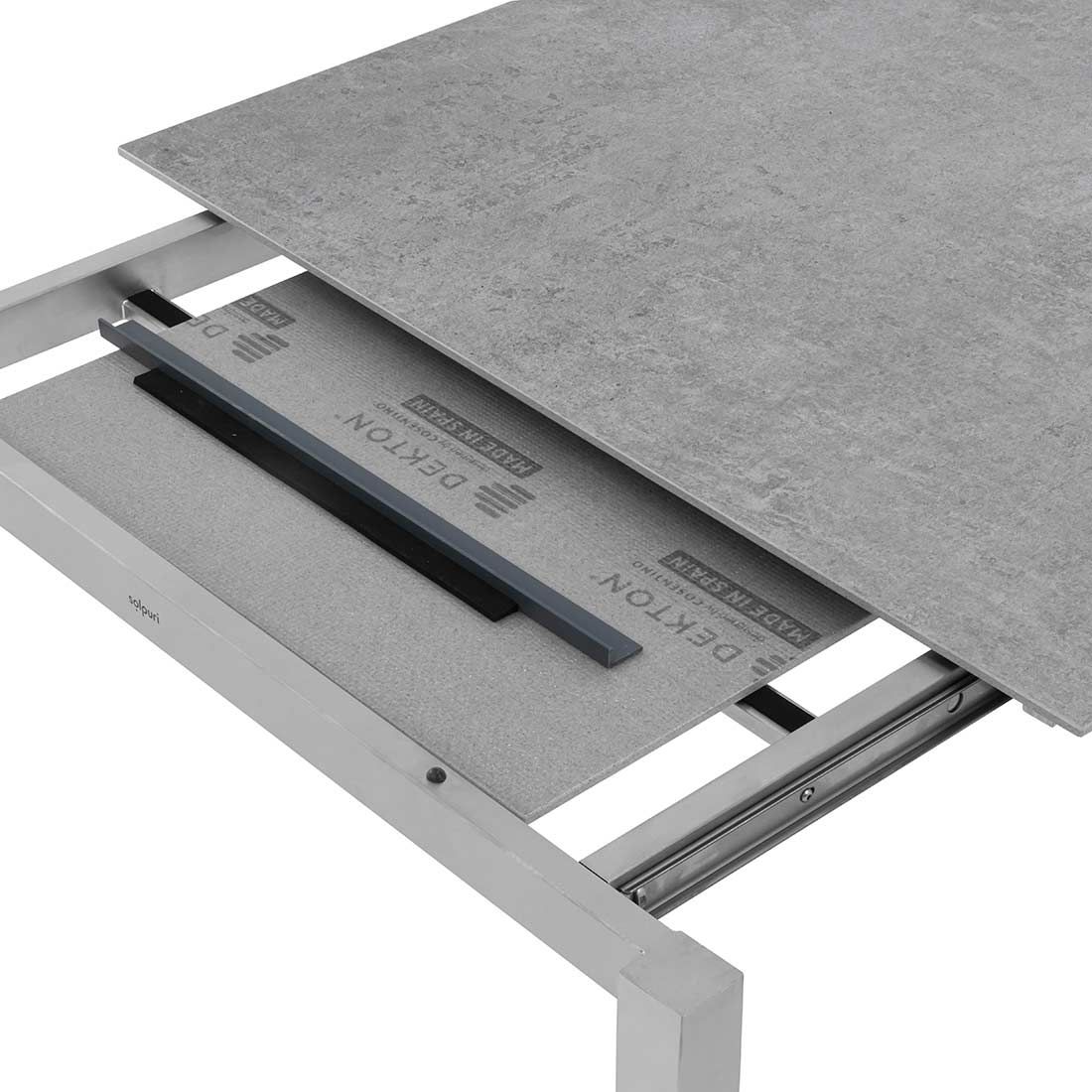 Solpuri Classic Ausziehtisch 160/220x100cm Edelstahl/Dekton