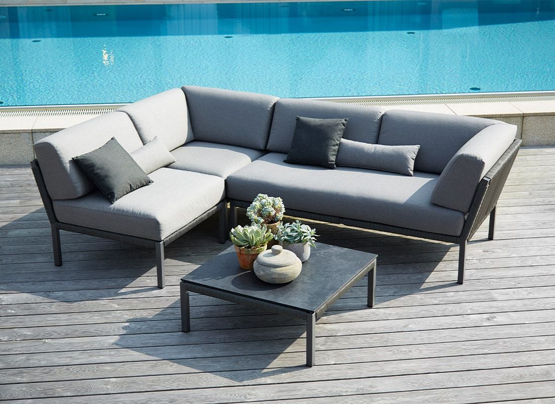 Solpuri Club Gartensofa 171 cm Aluminium/Rope/Acryl