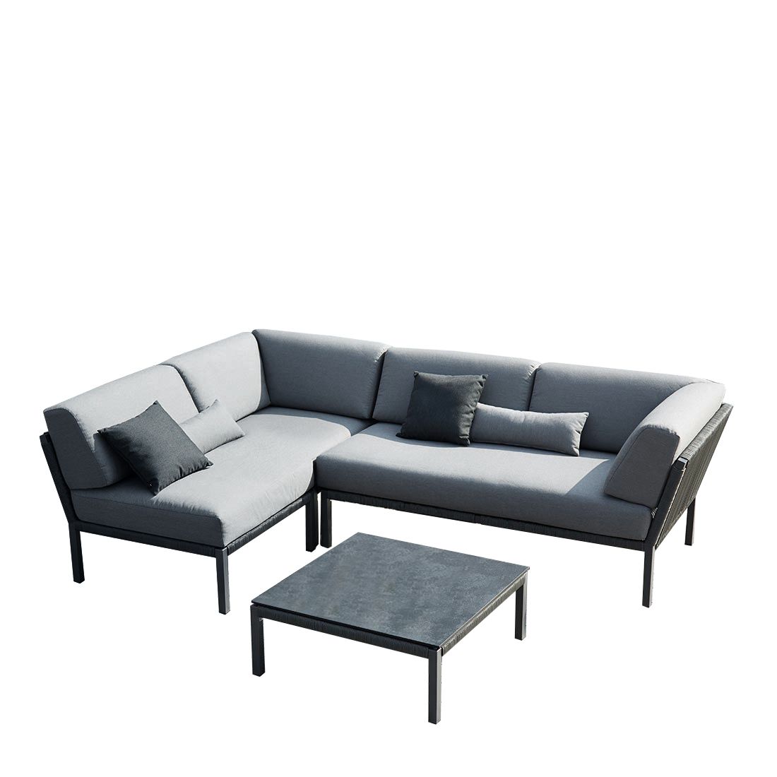 Solpuri Club Ecklounge inkl. Loungetisch Aluminium/Rope