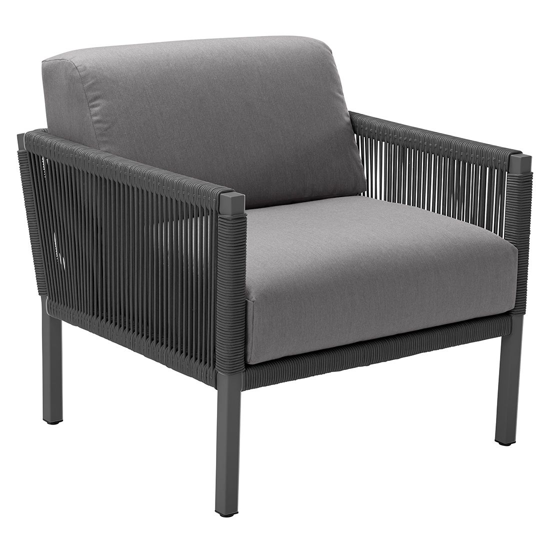Solpuri Club Loungesessel inkl. Hocker Aluminium/Rope
