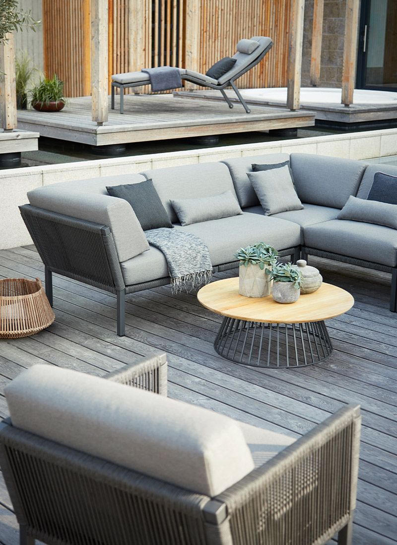 Solpuri Club Loungesessel inkl. Hocker Aluminium/Rope