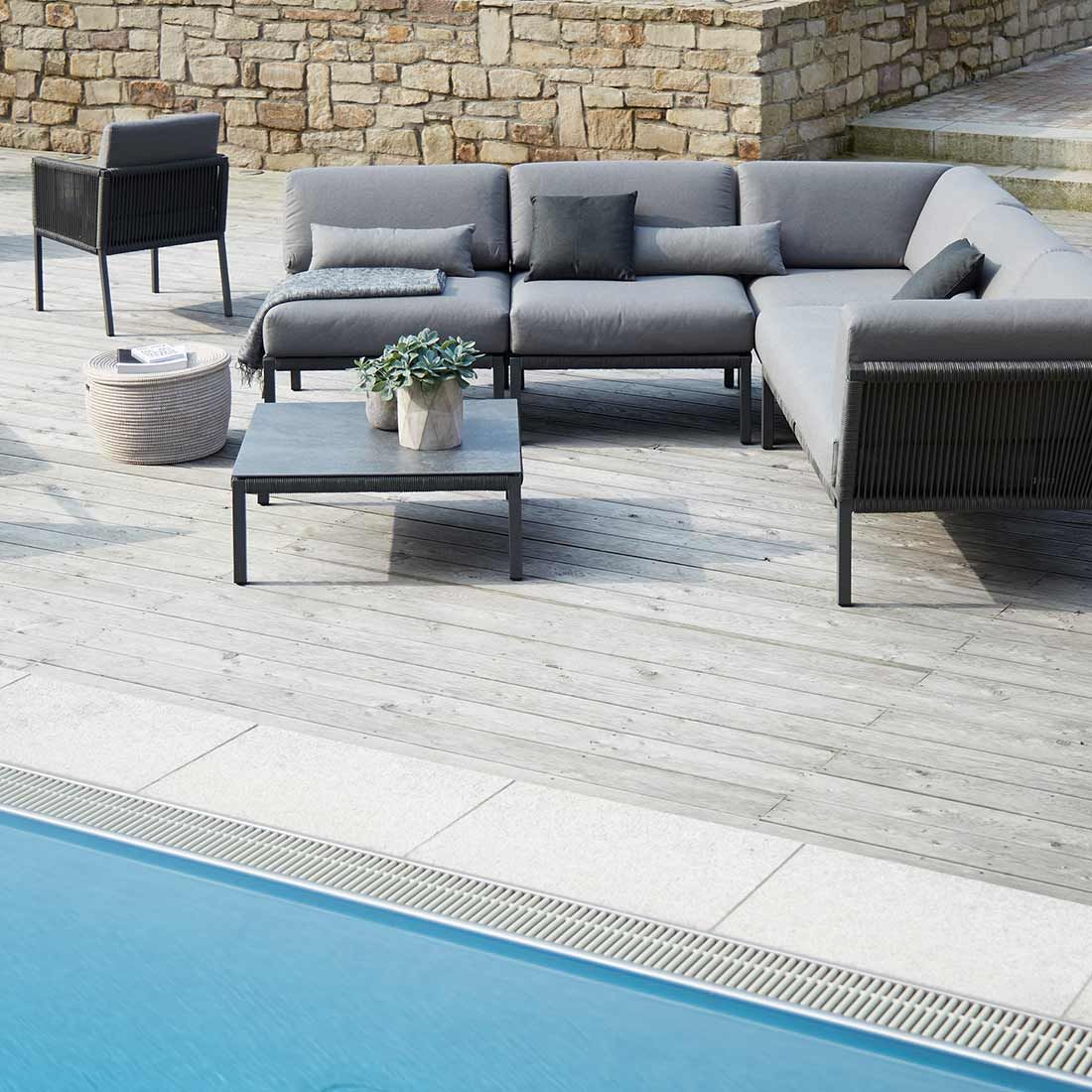Solpuri Club Loungetisch 80x80cm Aluminium/Rope/HPL