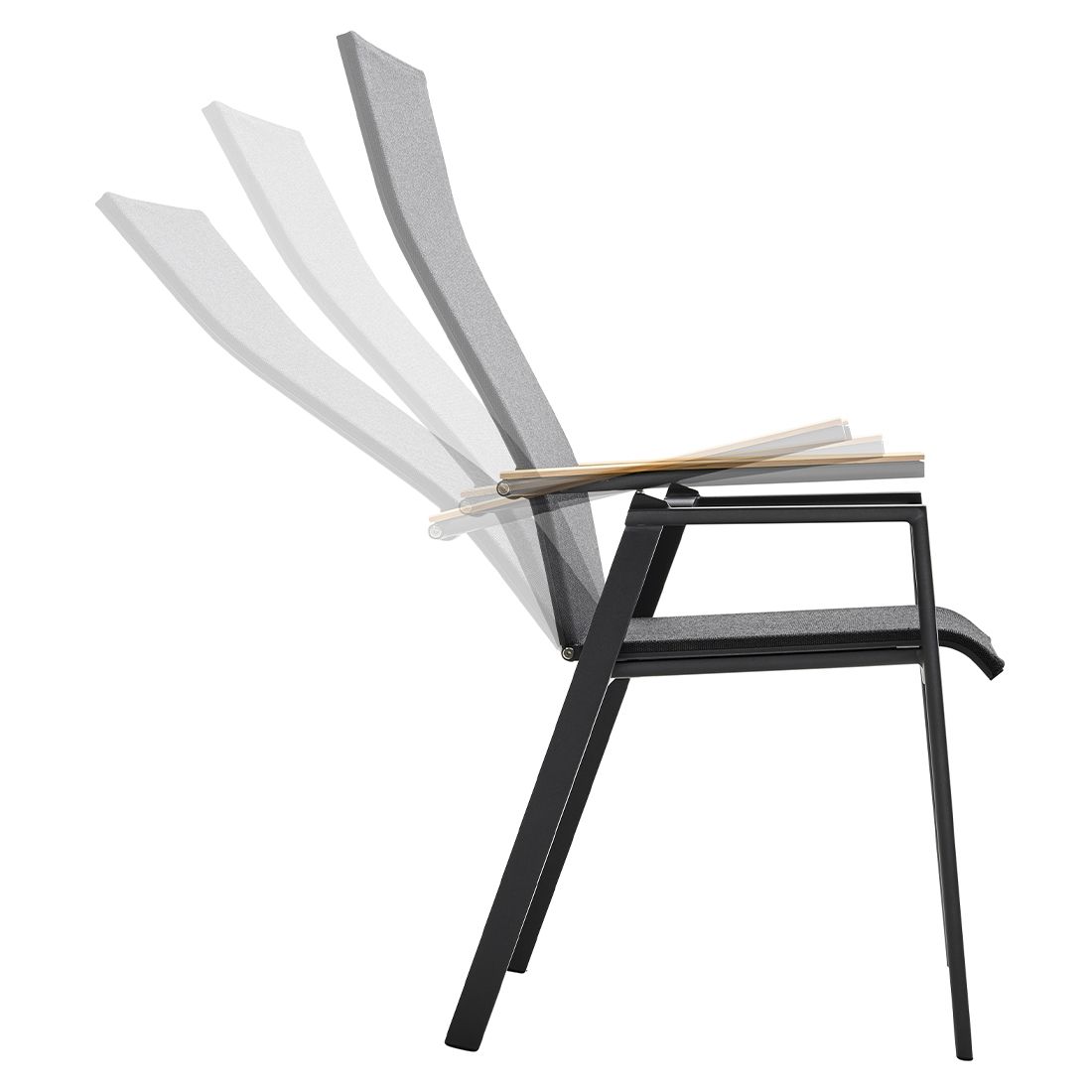 Solpuri Soul Gartensessel verstellbar Aluminium/Textilene/Teak