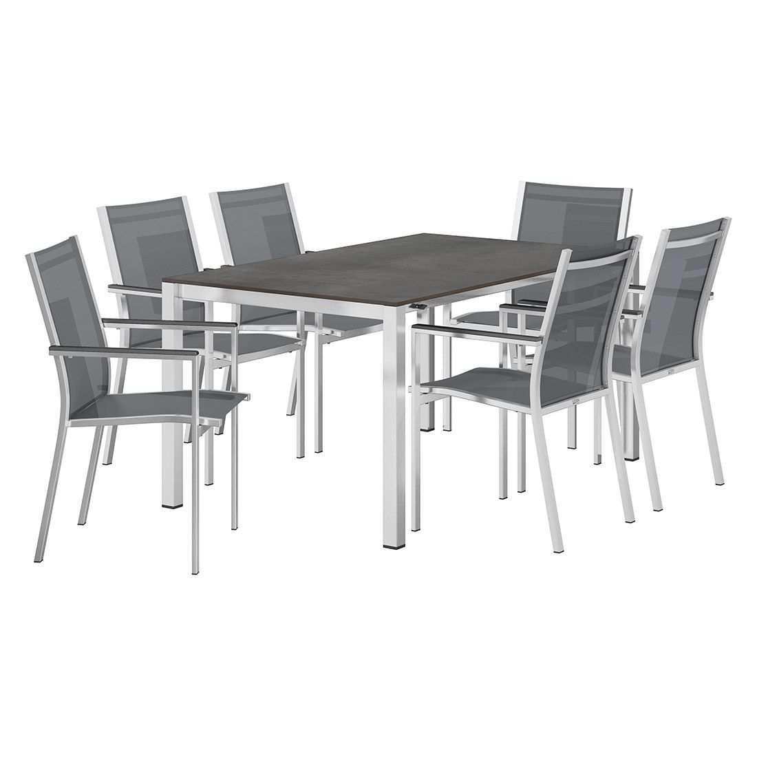 Stern Cardiff Gartenmöbel-Set L (6 Plätze) mit OUTLIV. Tisch 160/217/267x91cm