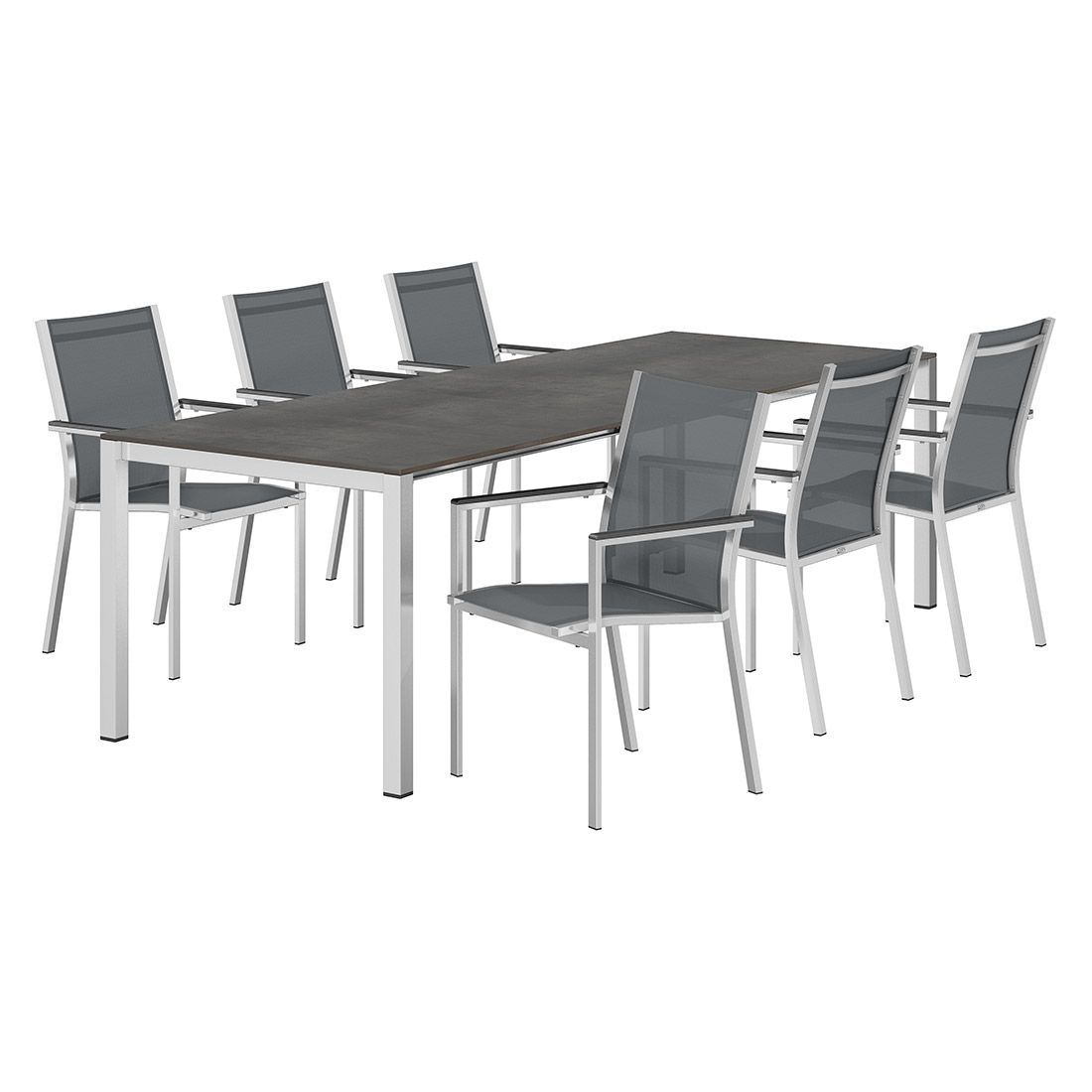 Stern Cardiff Gartenmöbel-Set L (6 Plätze) mit OUTLIV. Tisch 160/217/267x91cm