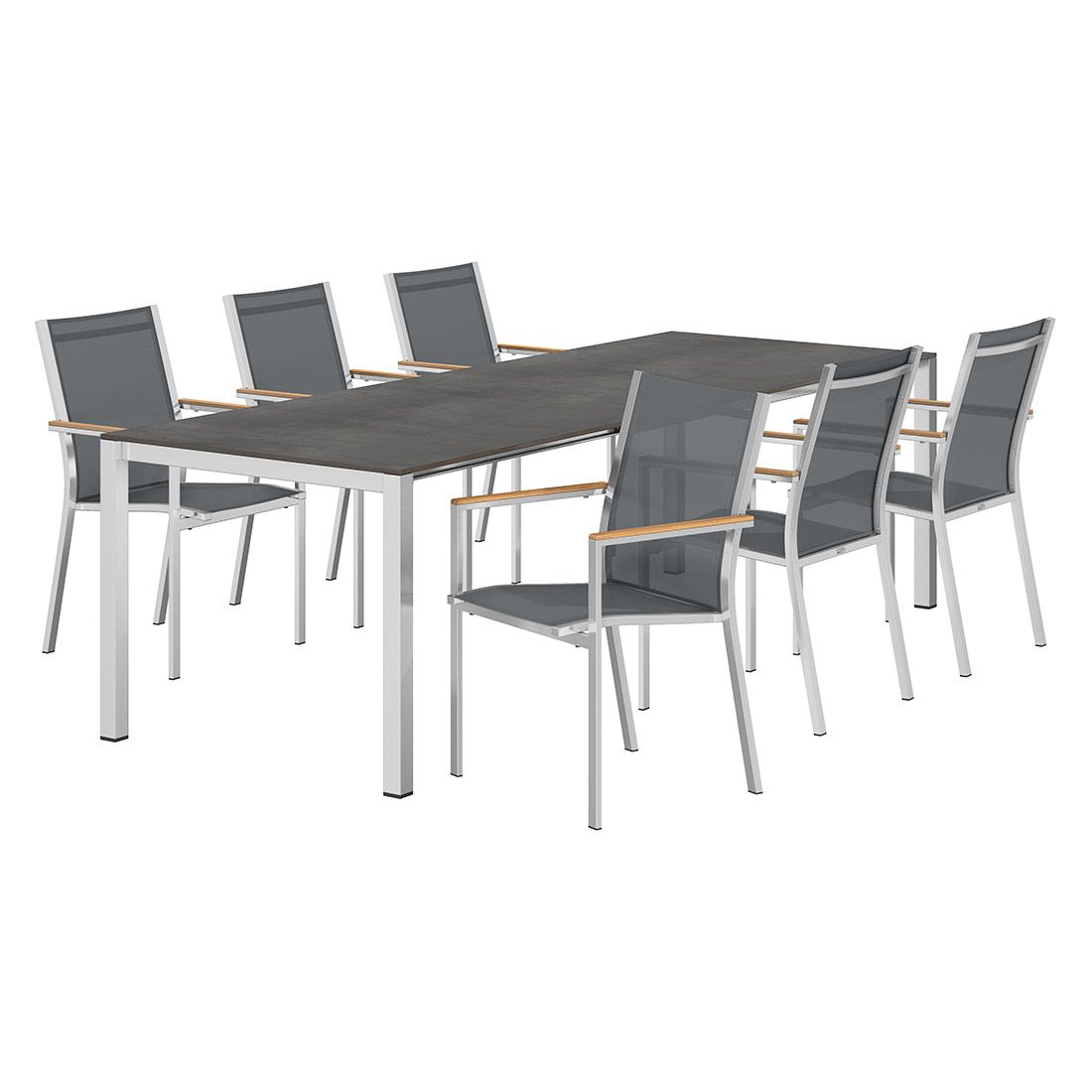 Stern Cardiff Gartenmöbel-Set L (6 Plätze) mit OUTLIV. Tisch 160/217/267x91cm