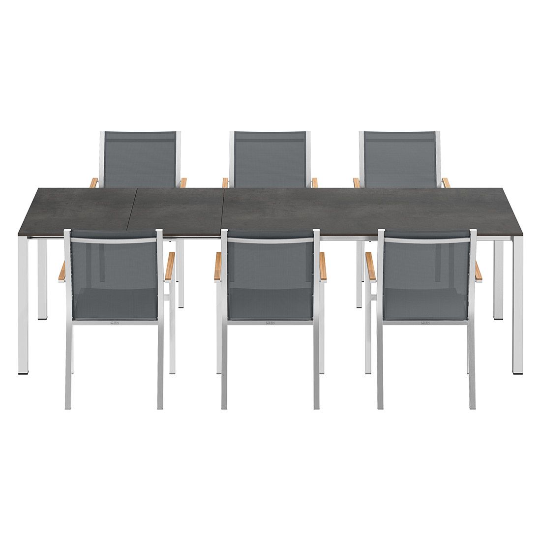Stern Cardiff Gartenmöbel-Set L (6 Plätze) mit OUTLIV. Tisch 160/217/267x91cm