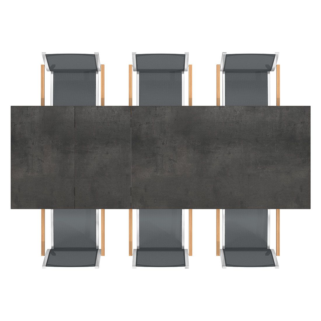 Stern Cardiff Gartenmöbel-Set L (6 Plätze) mit OUTLIV. Tisch 160/217/267x91cm