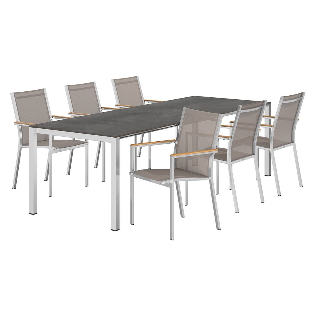 Stern Cardiff Gartenmöbel-Set L (6 Plätze) mit OUTLIV. Tisch 160/217/267x91cm