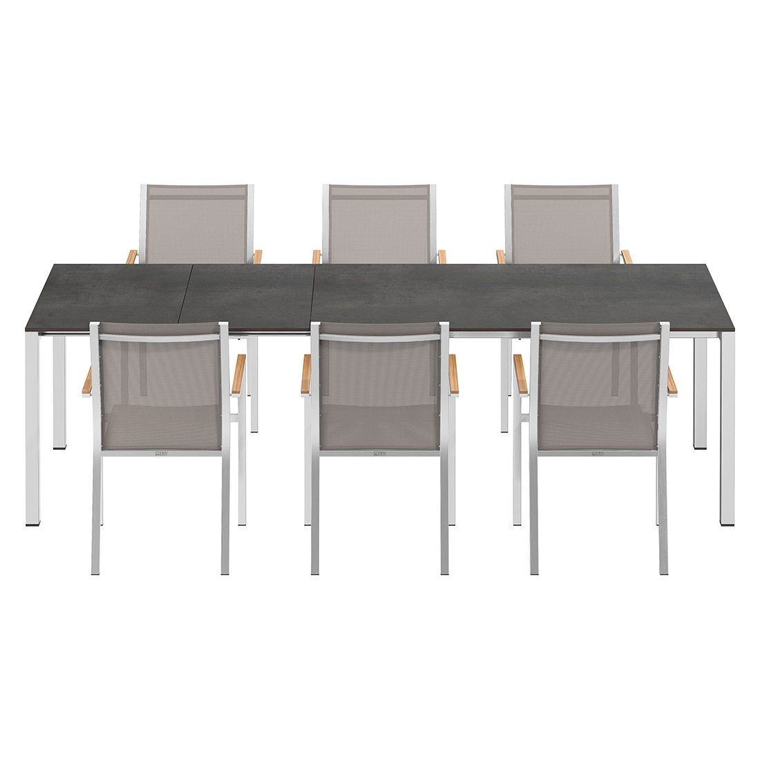 Stern Cardiff Gartenmöbel-Set L (6 Plätze) mit OUTLIV. Tisch 160/217/267x91cm
