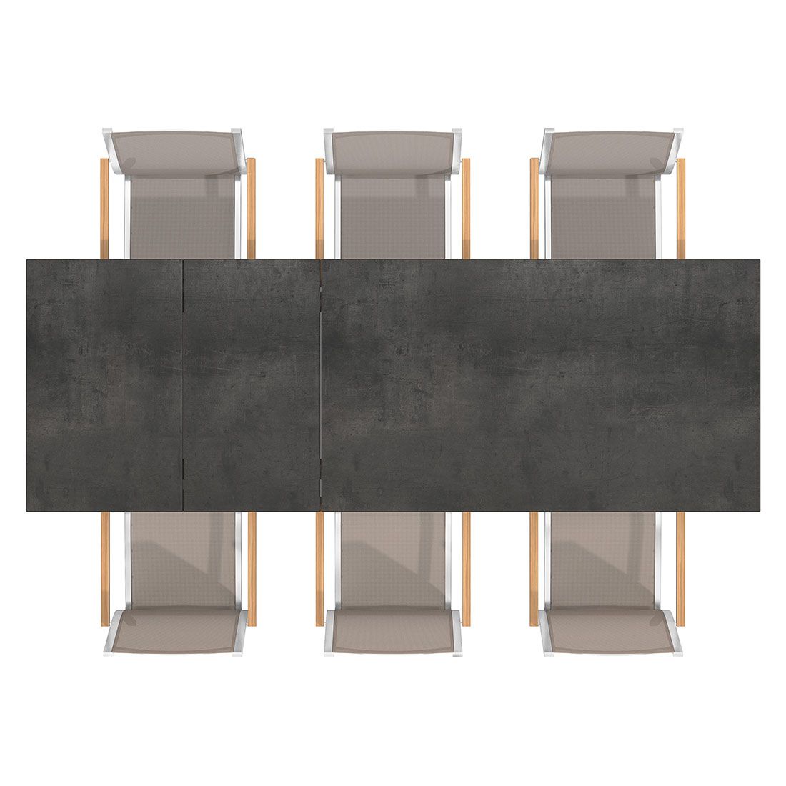 Stern Cardiff Gartenmöbel-Set L (6 Plätze) mit OUTLIV. Tisch 160/217/267x91cm