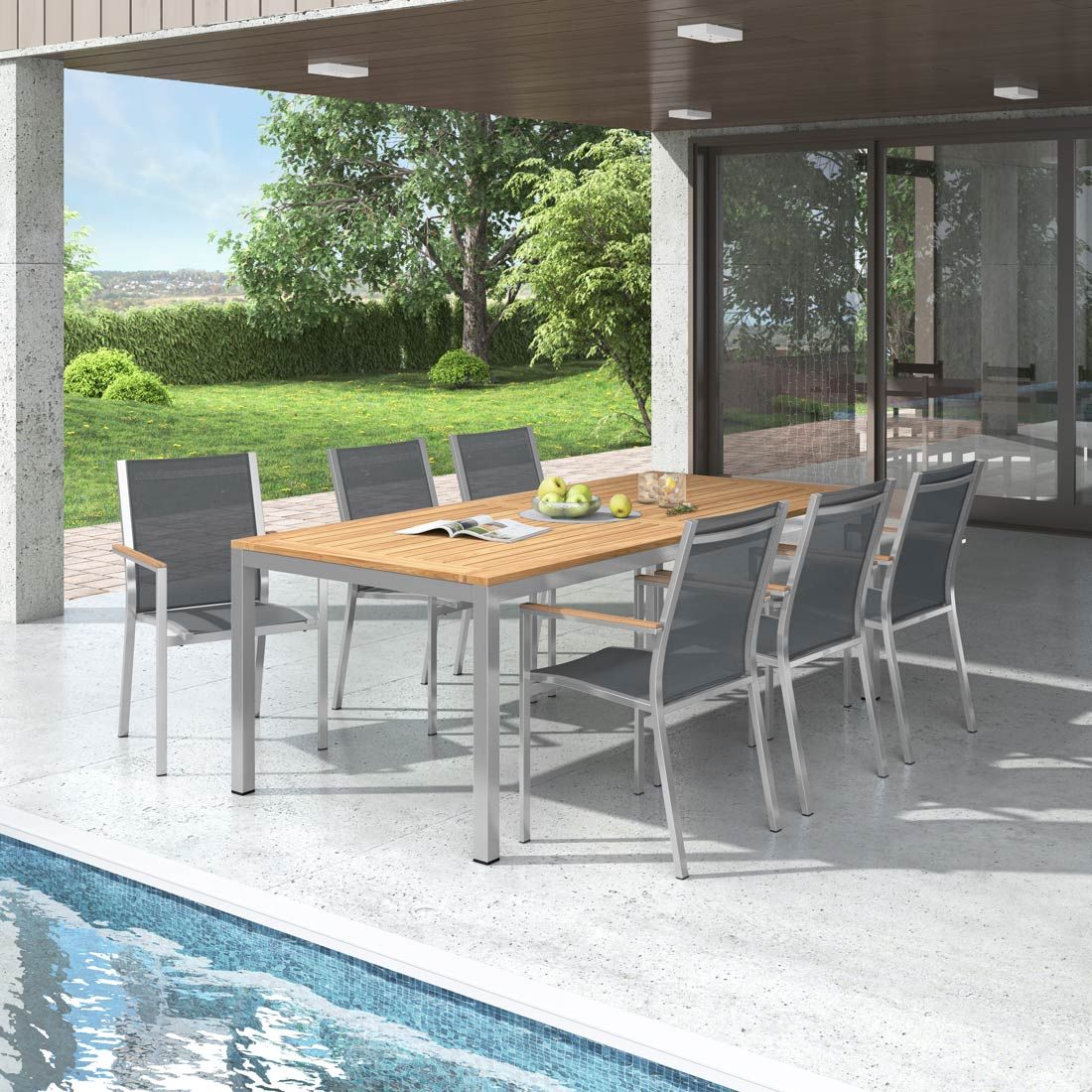 Stern Cardiff Gartenmöbel-Set L (6 Plätze) mit OUTLIV. Tisch 220x100cm