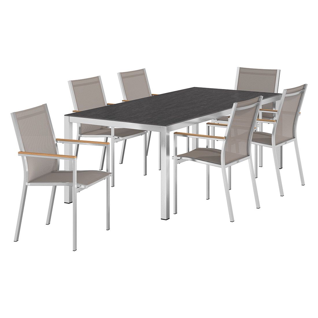 Stern Cardiff Gartenmöbel-Set L (6 Plätze) mit OUTLIV. Tisch 220x100cm