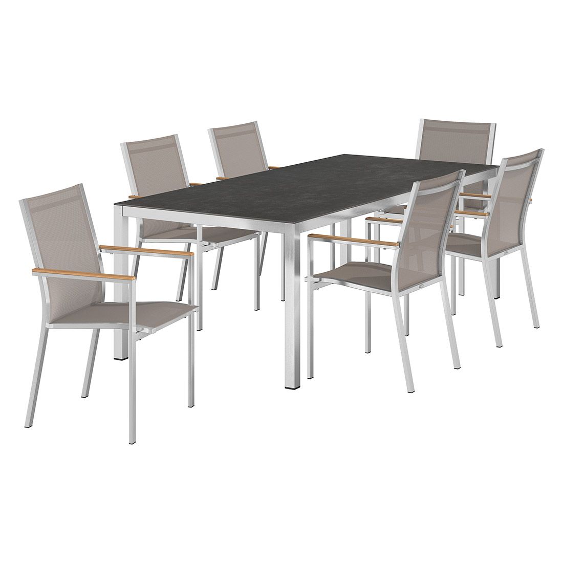 Stern Cardiff Gartenmöbel-Set L (6 Plätze) mit OUTLIV. Tisch 220x100cm