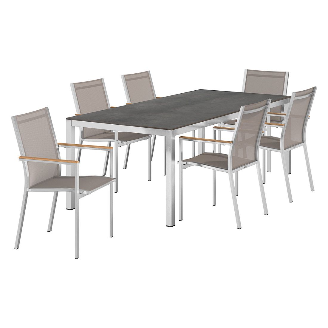 Stern Cardiff Gartenmöbel-Set L (6 Plätze) mit OUTLIV. Tisch 220x100cm