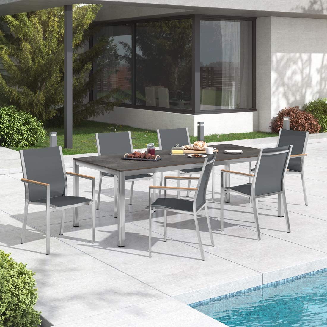 Stern Cardiff Gartenmöbel-Set L (6 Plätze) mit OUTLIV. Tisch 220x100cm