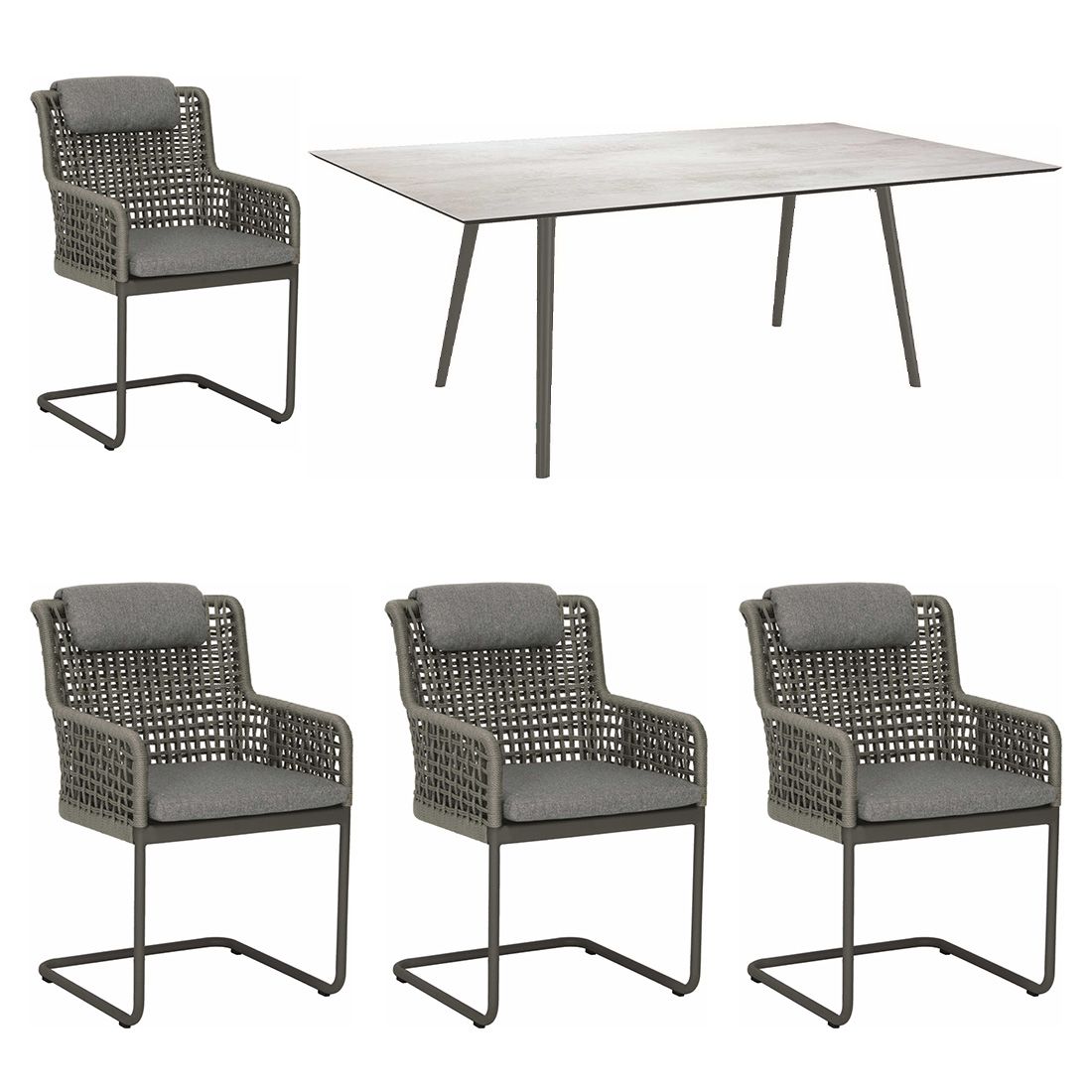 Stern Greta Gartenmöbel-Set M (4 Plätze) Tisch 180x100cm