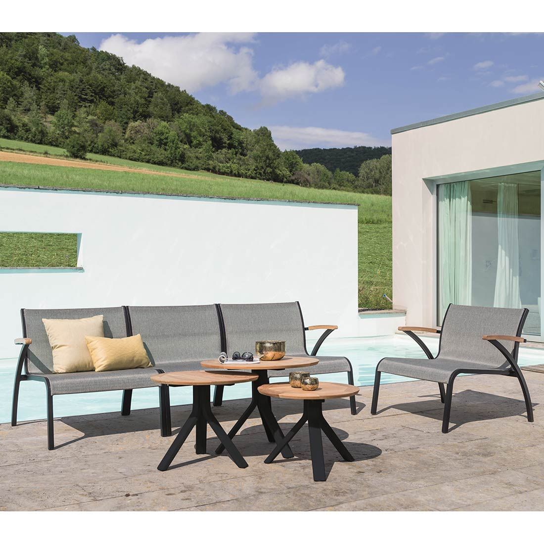 Stern Laris Lounge Endmodul Aluminium/Textilene