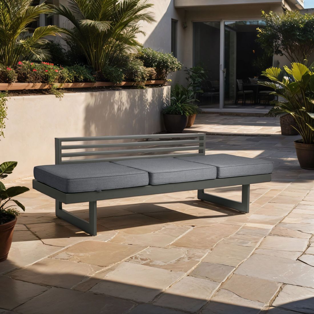 Stern New Holly Diningsofa Aluminium/Kunstfaser