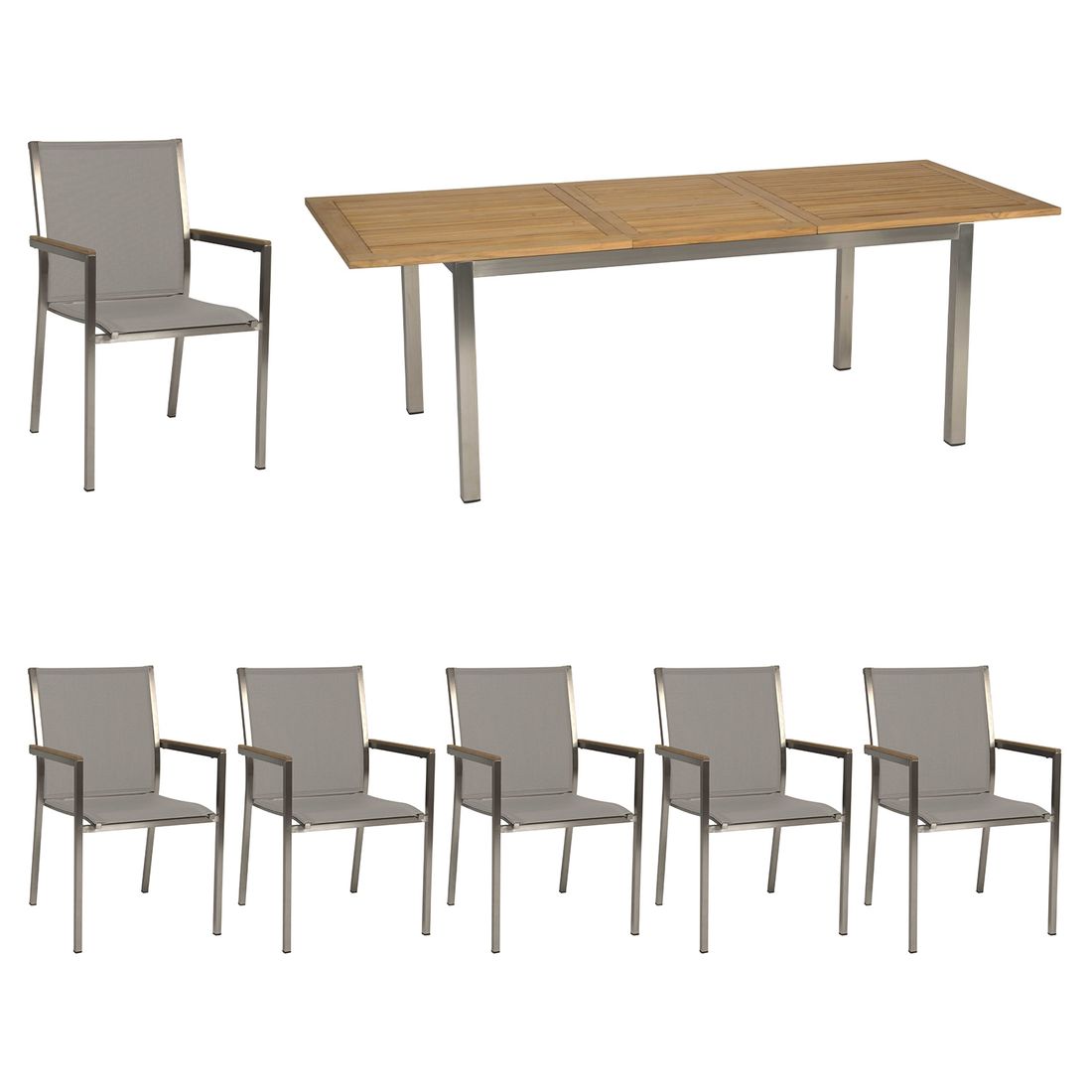 Stern Polaris Gartenmöbel-Set L (6 Plätze) Tisch 162/220x90cm