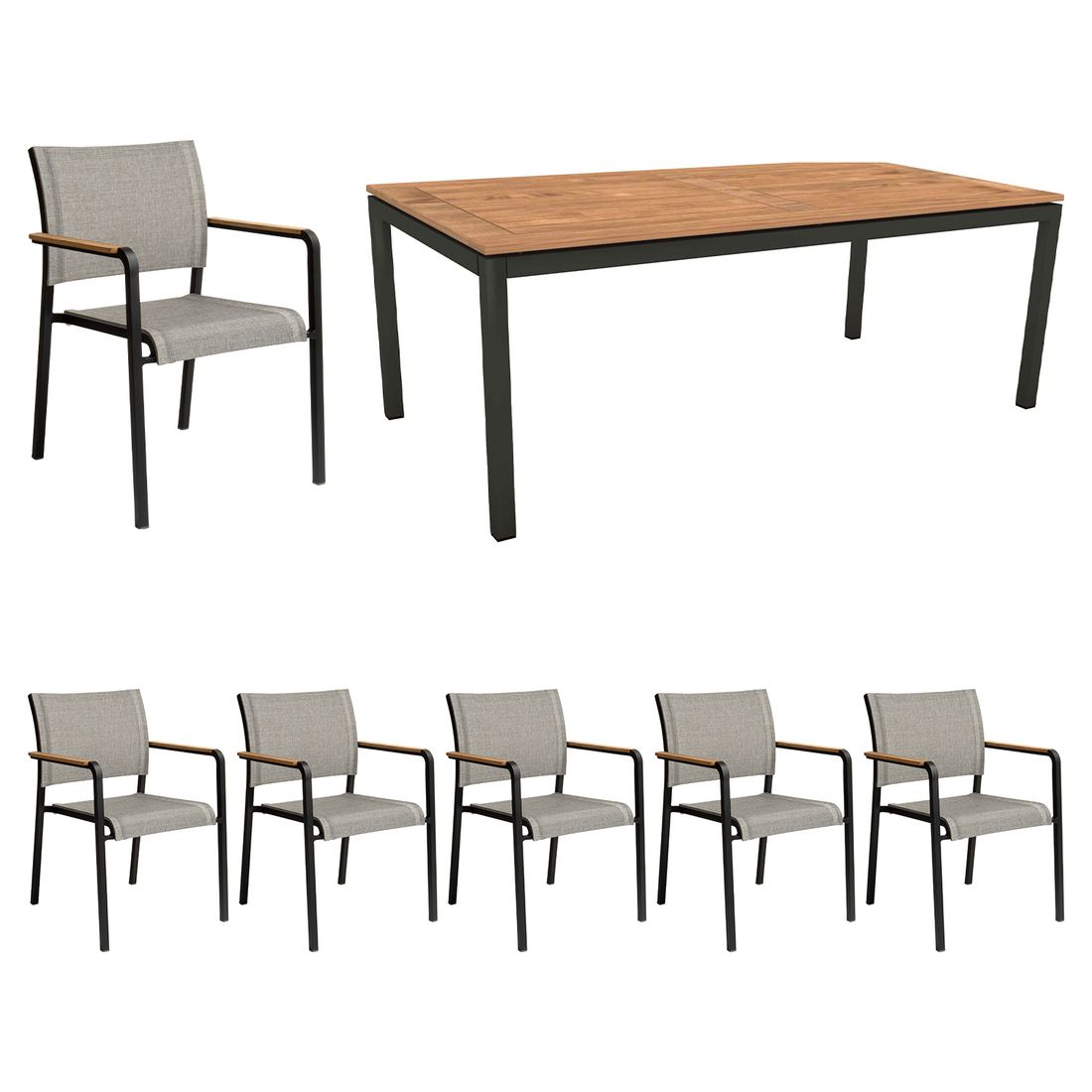 Stern Tilo Gartenmöbel-Set L (6 Plätze) Tisch 200x100cm