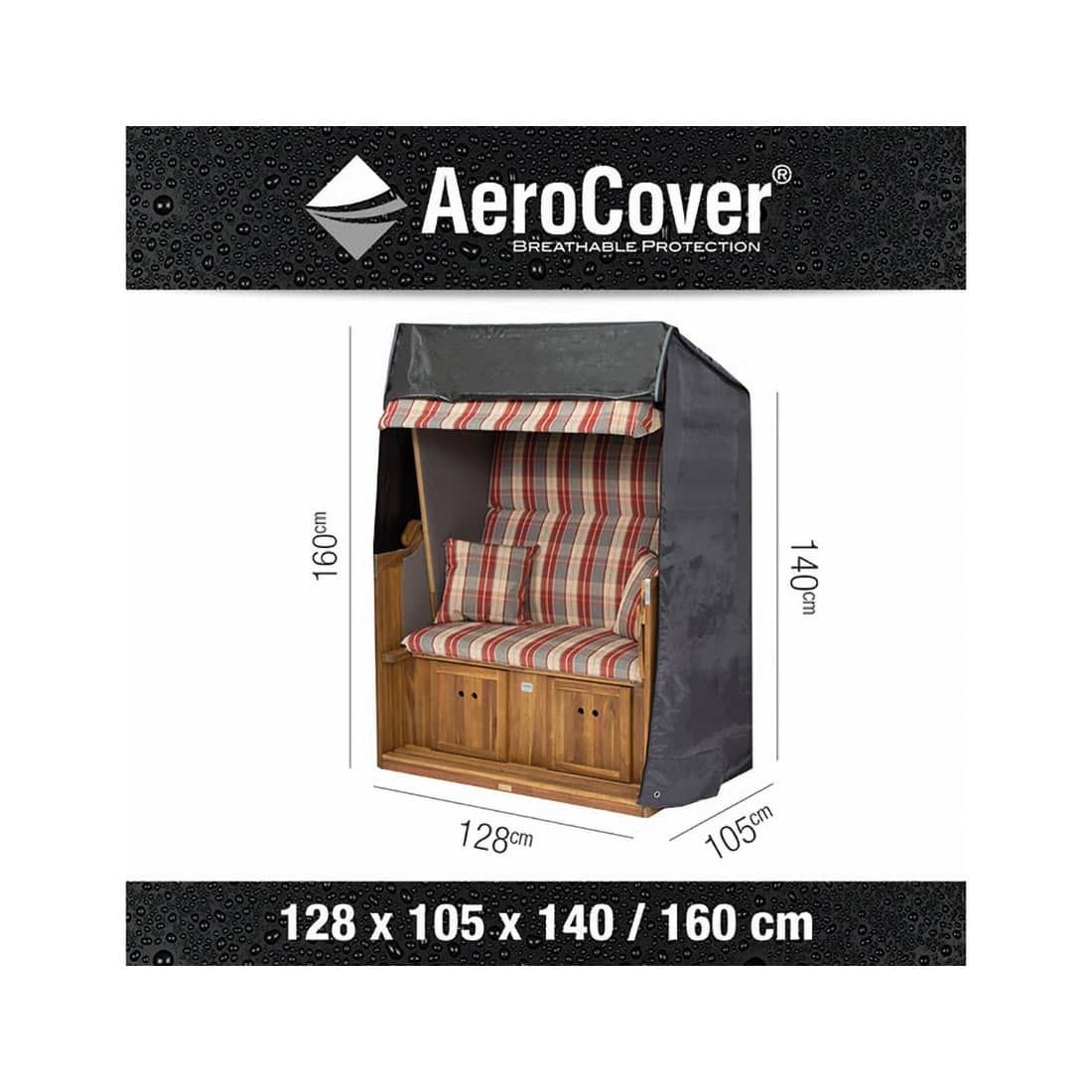 AeroCover Schutzhülle für Strandkorb 128x105x160/140cm Polyester