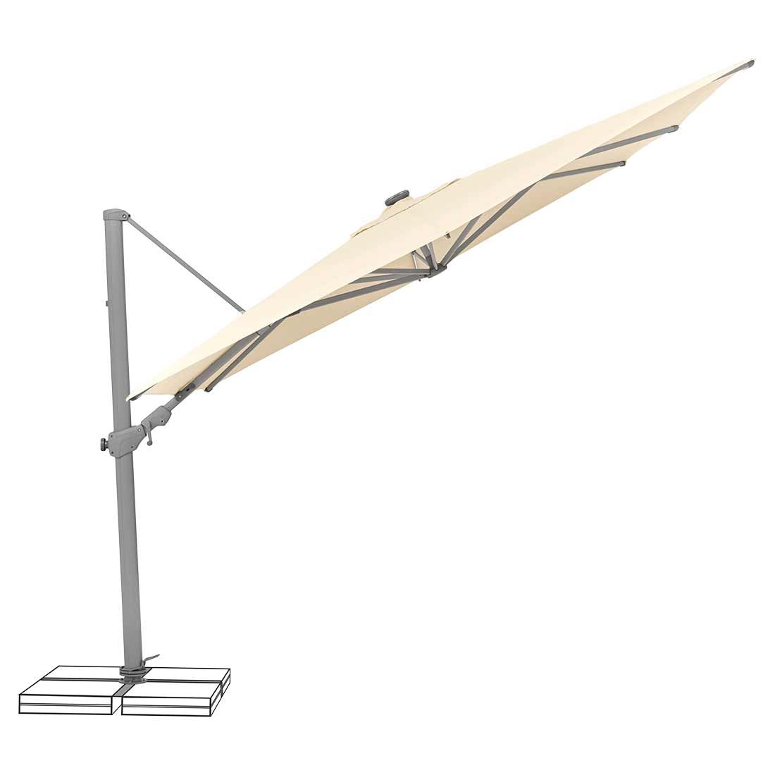 Suncomfort Varioflex Ampelschirm Solar/LED 300x300cm