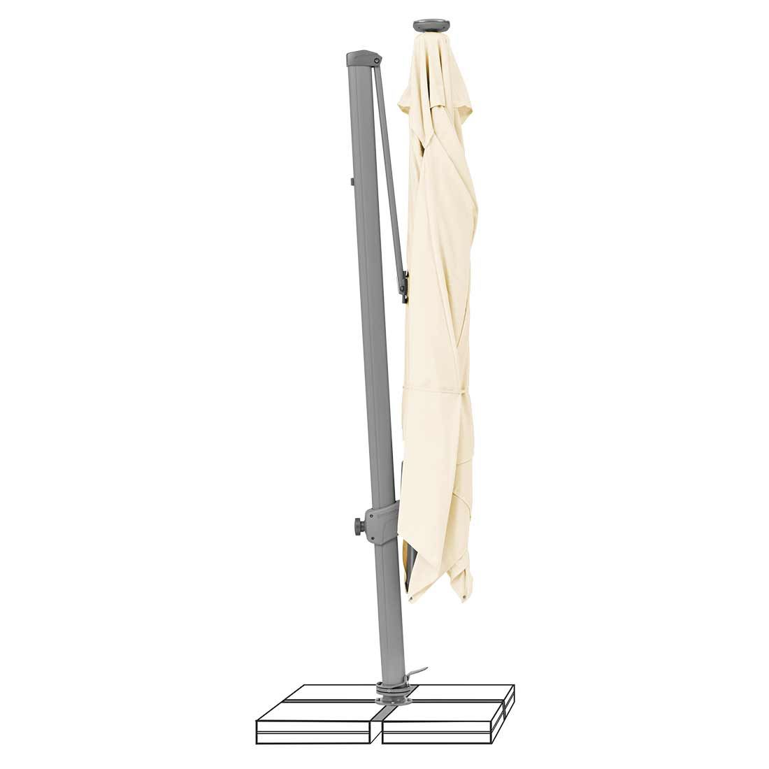 Suncomfort Varioflex Ampelschirm Solar/LED 300x300cm