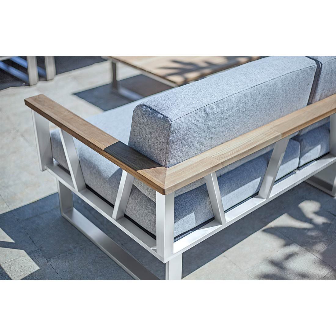Zebra Belvedere Eck-/Endmodul Edelstahl/Olefin