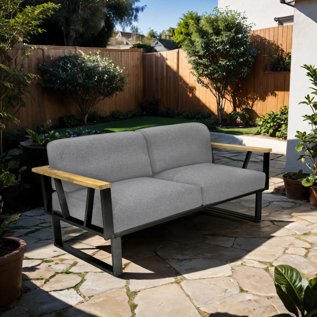 Zebra Belvedere Gartenloungesofa Edelstahl/Tuvatextil