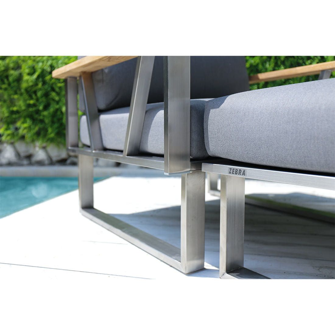 Zebra Belvedere Loungesessel inkl. Hocker Edelstahl/Tuva