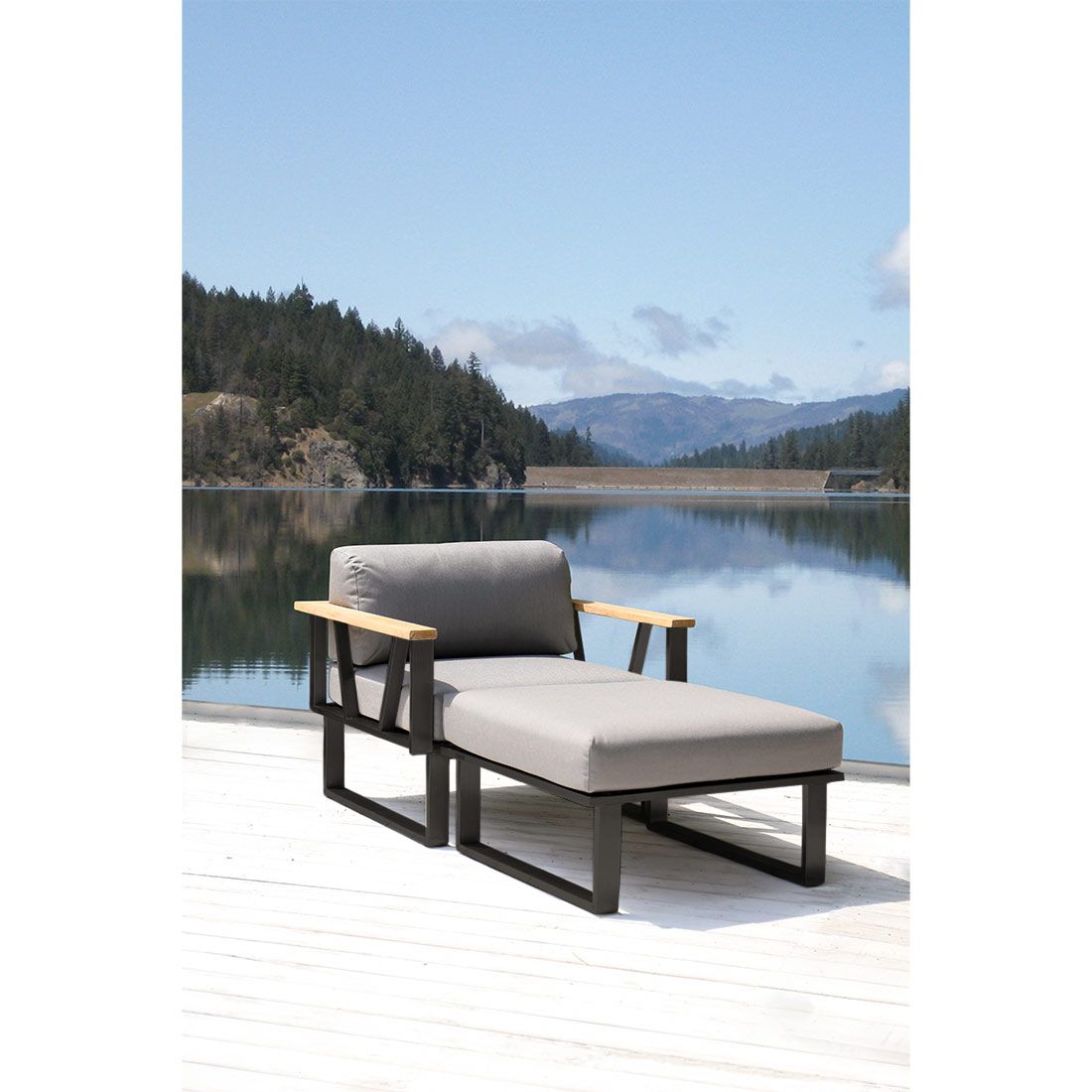Zebra Belvedere Loungesessel inkl. Hocker Edelstahl/Tuva