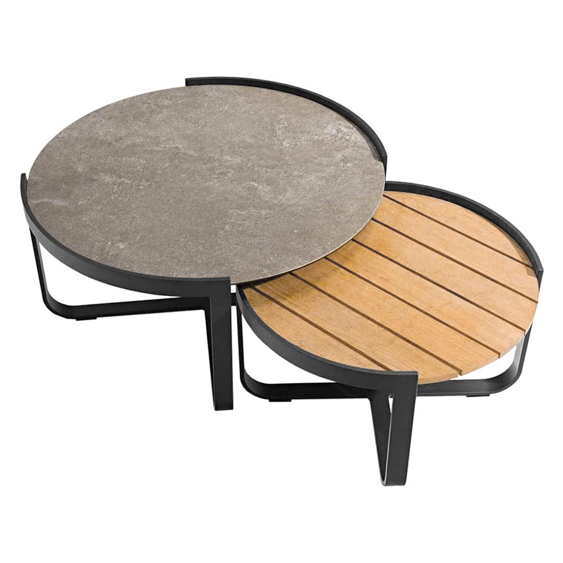 Zebra Fly Loungeset inkl. Loungetisch Aluminium/Teak/Olefin