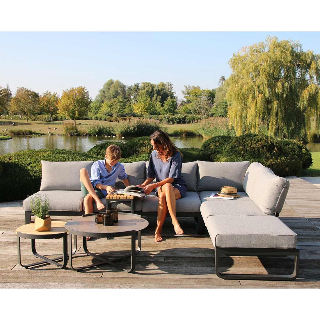 Zebra Fly Ecklounge inkl. Loungetisch Aluminium/Olefin
