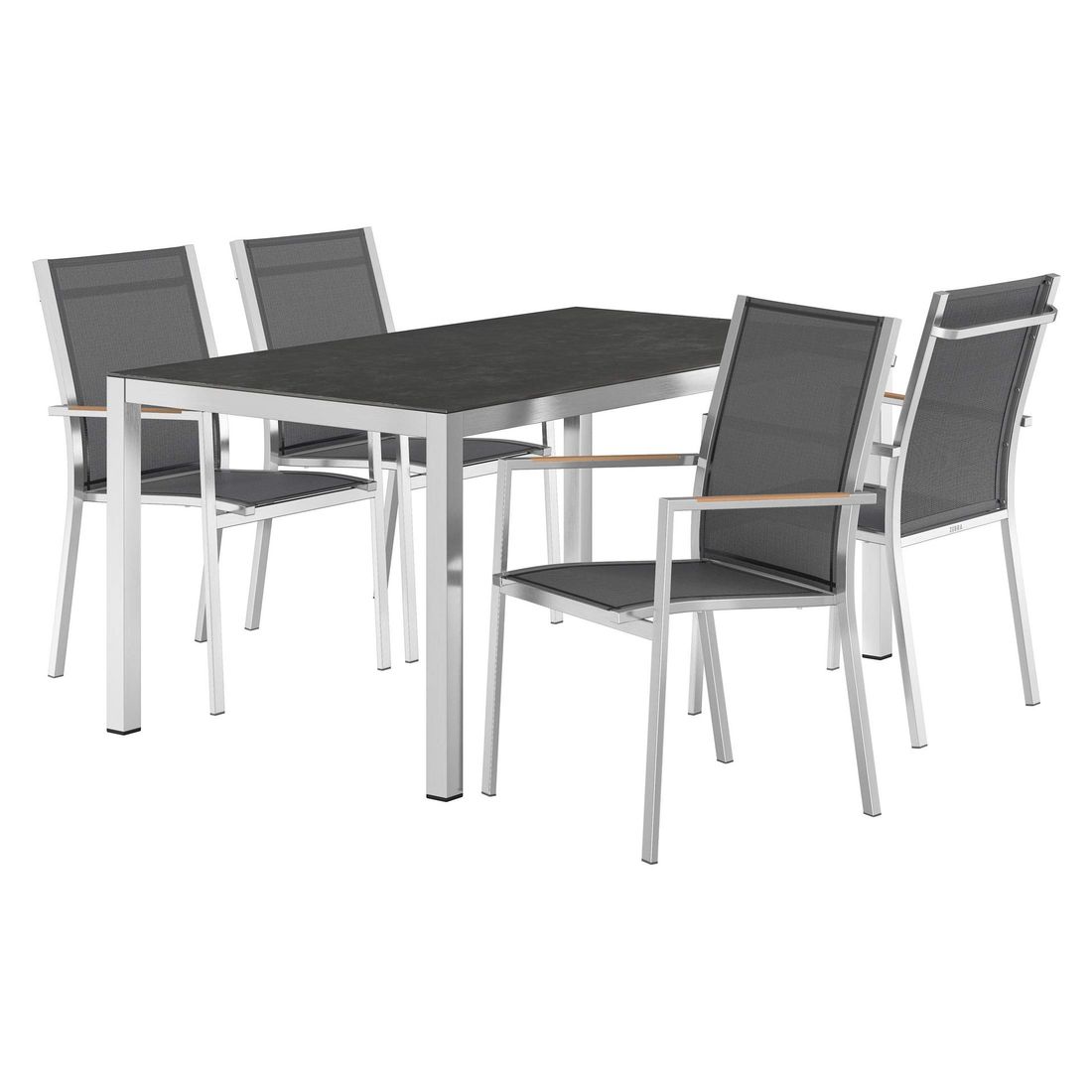 Zebra One Gartenmöbel-Set M (4 Plätze) mit OUTLIV. Tisch 160x90cm