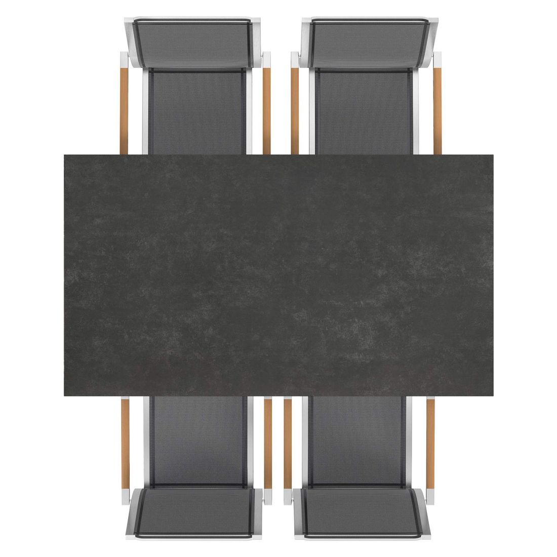 Zebra One Gartenmöbel-Set M (4 Plätze) mit OUTLIV. Tisch 160x90cm