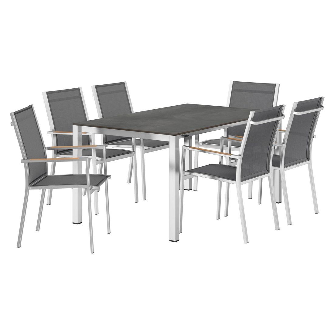 Zebra One Gartenmöbel-Set L (6 Plätze) mit OUTLIV. Tisch 160/217/267x92cm