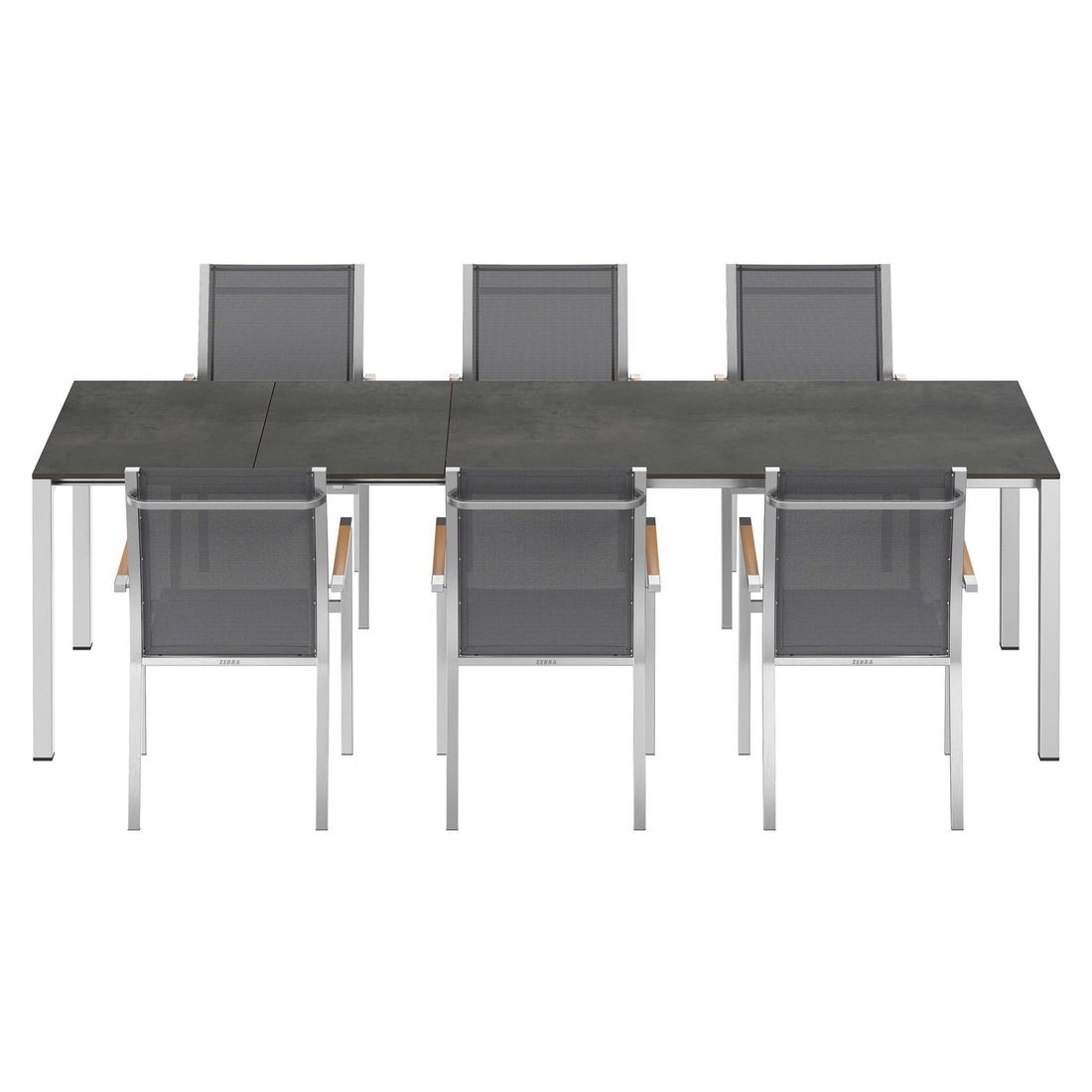Zebra One Gartenmöbel-Set L (6 Plätze) mit OUTLIV. Tisch 160/217/267x92cm