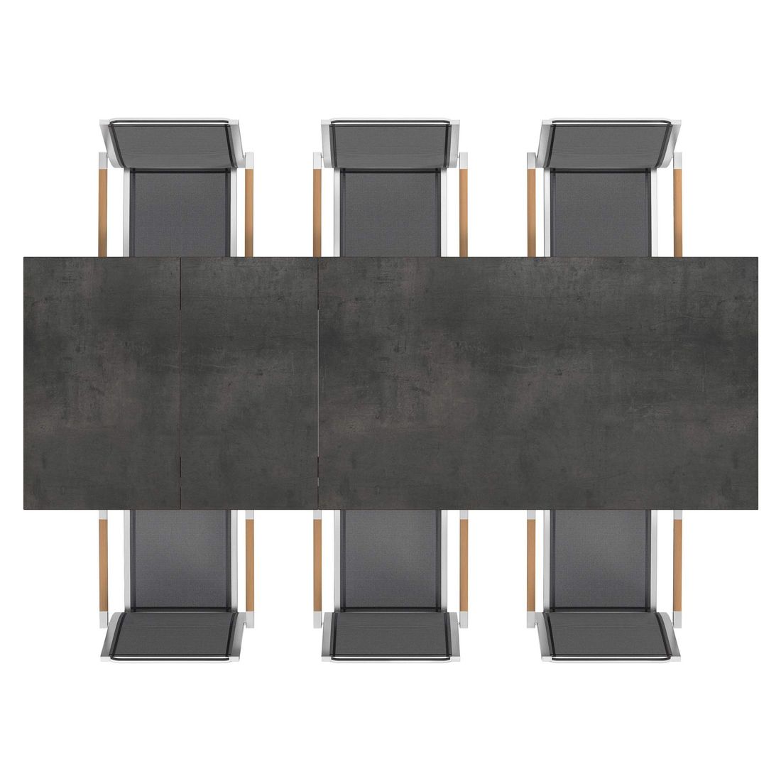 Zebra One Gartenmöbel-Set L (6 Plätze) mit OUTLIV. Tisch 160/217/267x92cm