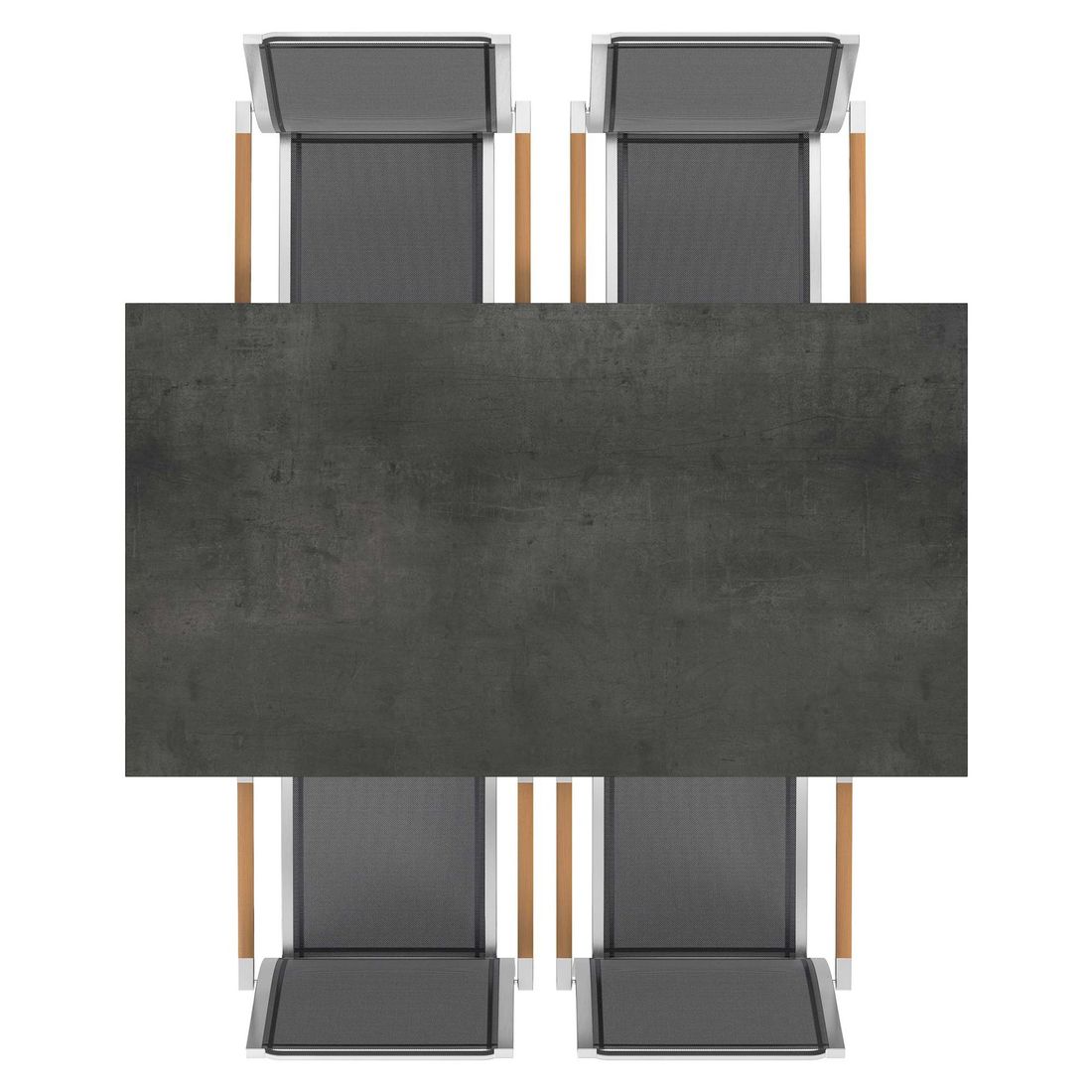 Zebra One Gartenmöbel-Set M (4 Plätze) mit OUTLIV. Tisch 160x90cm