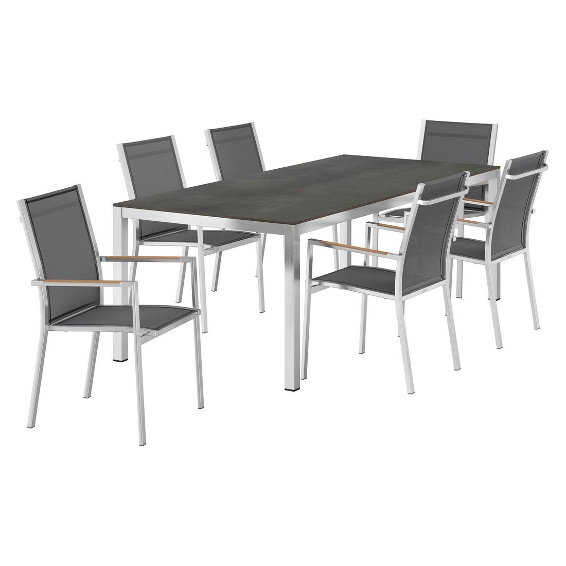 Zebra One Gartenmöbel-Set L (6 Plätze) mit OUTLIV. Tisch 220x100cm