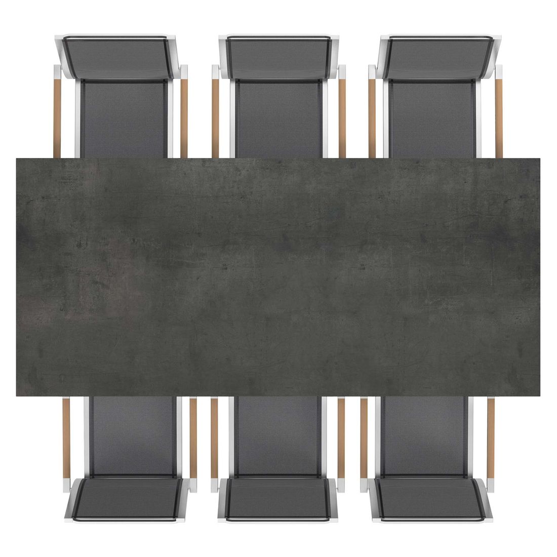 Zebra One Gartenmöbel-Set L (6 Plätze) mit OUTLIV. Tisch 220x100cm