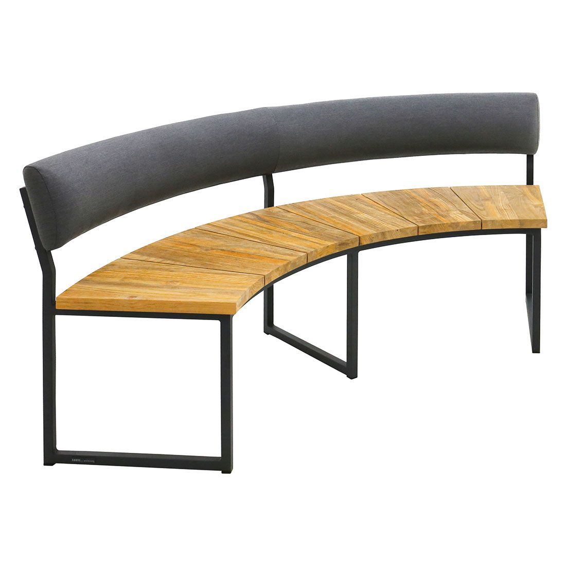 Zebra Onyx Gartenbank Aluminium/Teak recycelt/Tuvatextil