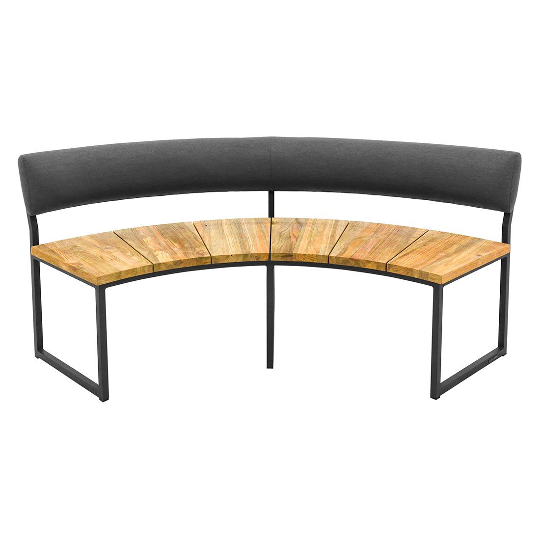 Zebra Onyx Gartenbank Aluminium/Teak recycelt/Tuvatextil