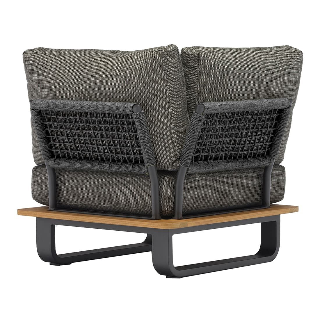 Zebra Park Eck-/Endmodul Aluminium/Teak/Rope inkl. Kissen