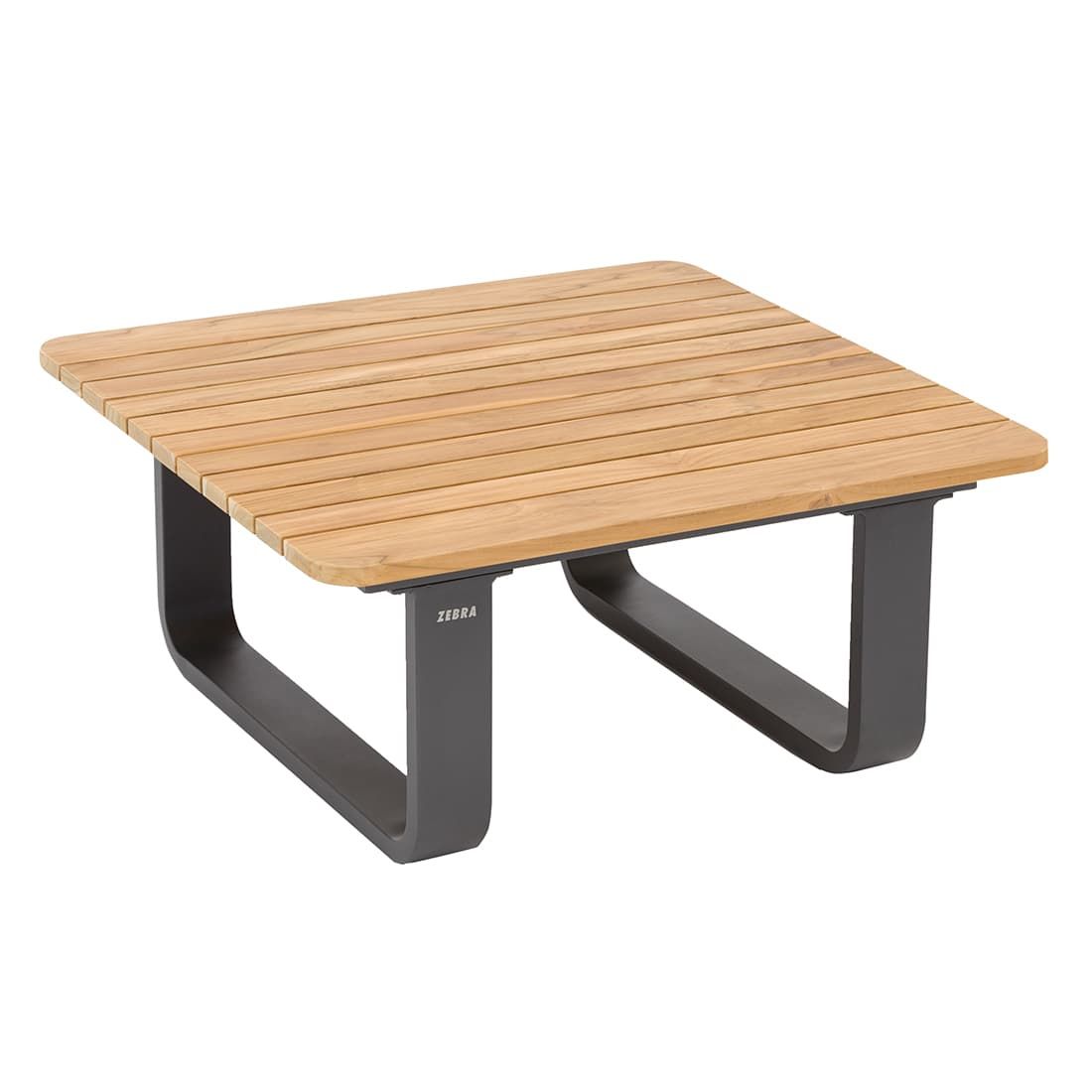 Zebra Park Loungetisch 80x80,5cm Aluminium/Teak