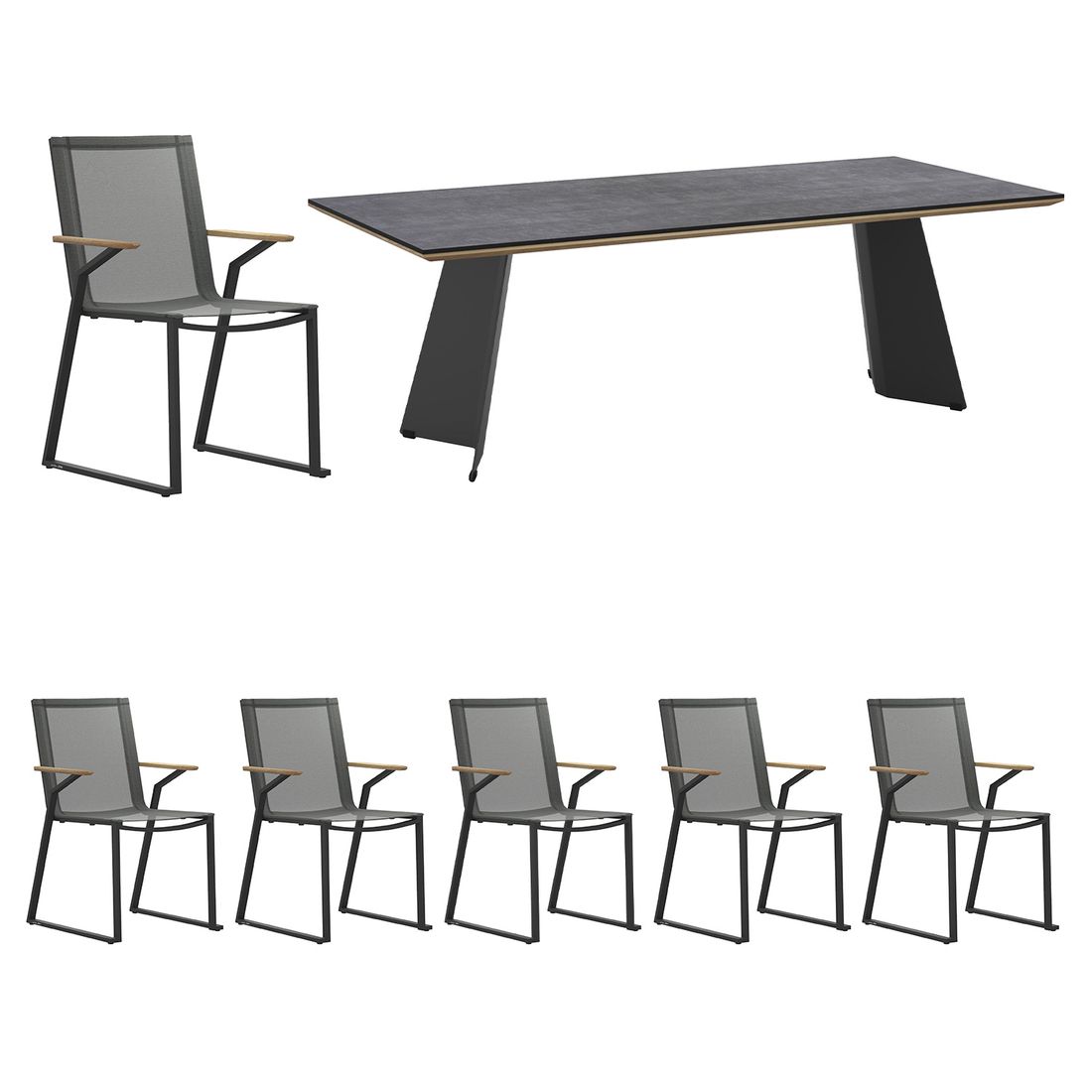 Zebra Tamax Gartenmöbel-Set L (6 Plätze) Tisch 230x100cm