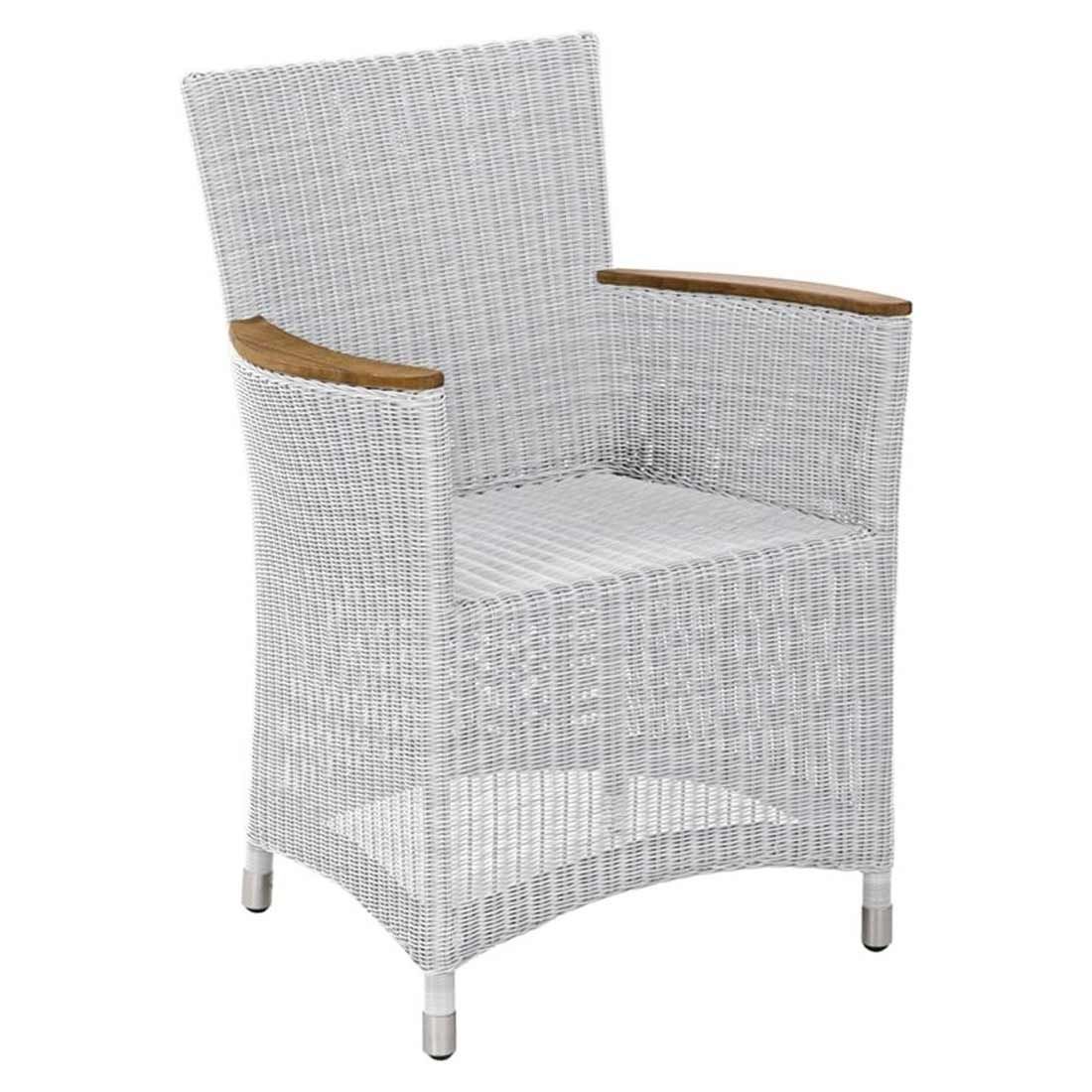 Zebra Loomus Diningsessel Geflecht mit Teakarmlehnen