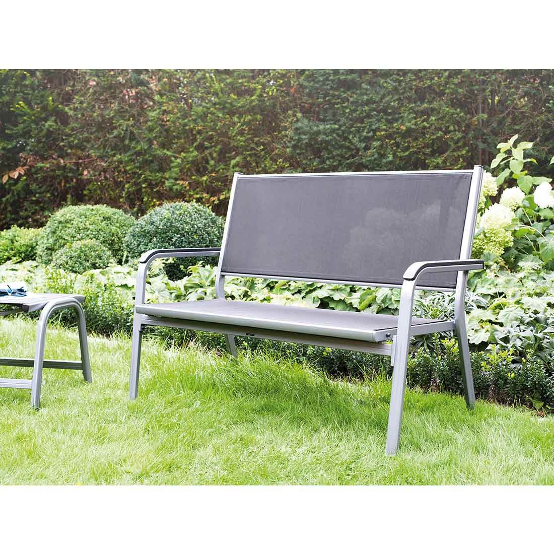 Kettler Basic Plus 2-Sitzer-Gartenbank Aluminium/Textilene