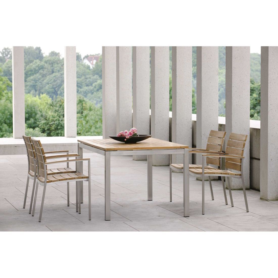 Stern Gartentisch-Platte 160x90cm Teak